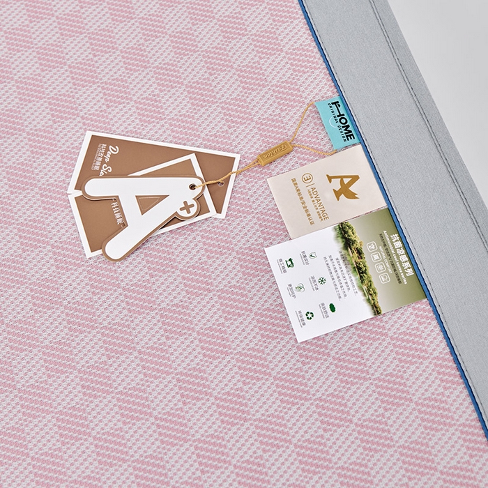 91家纺网 家纺一手货源 找家纺 小牛席业 2026新款棋盘格冰丝席（腊肠狗贴布绣）凉席三件套-床笠款 腊肠狗贴布绣-粉色