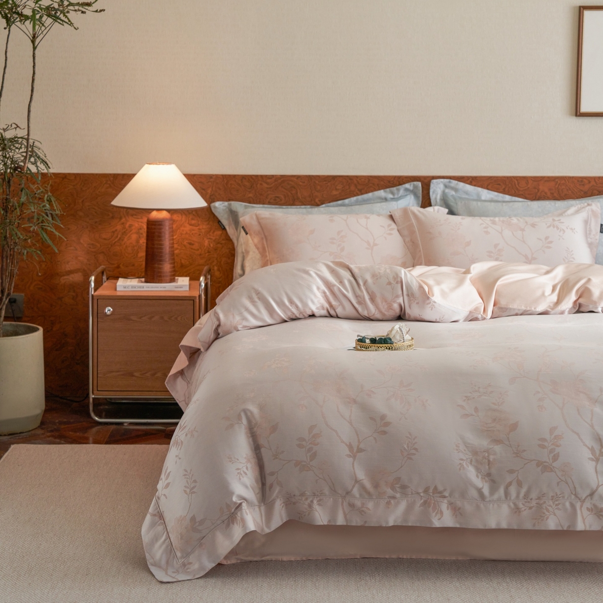 91家纺网 家纺一手货源 找家纺 （总）安莱生活 2026新款天丝棉提花双拼埋绳款四件套