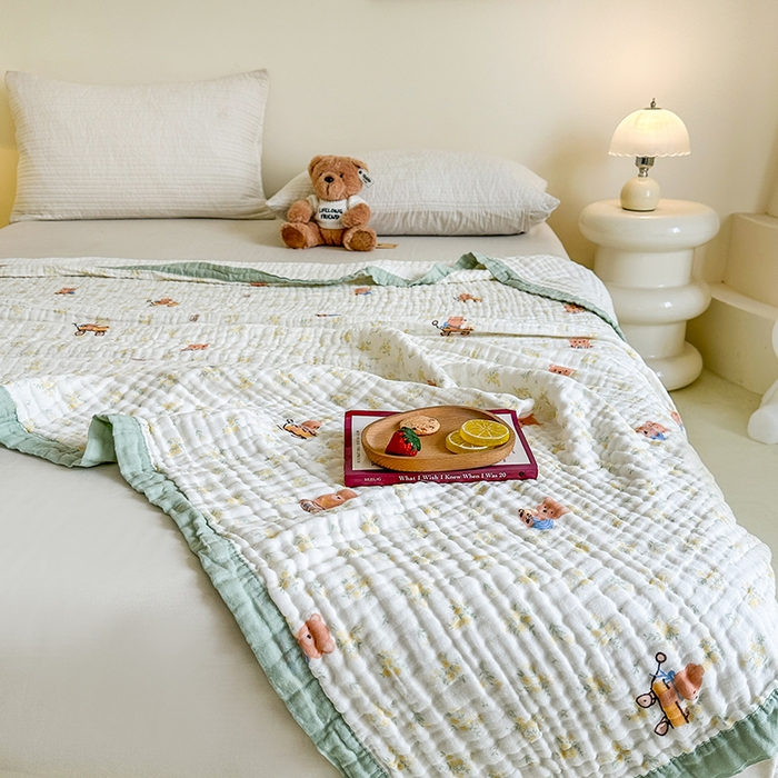 91家纺网 家纺一手货源 找家纺 （总）慕婷家纺 2026新款婴儿纱布浴巾浴巾全棉六层纱布泡泡纱布毛巾被