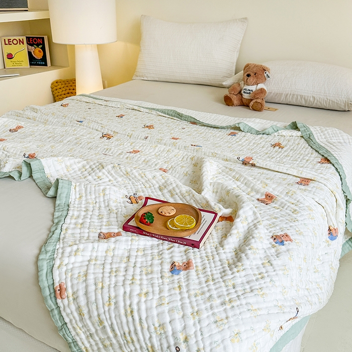 91家纺网 家纺一手货源 找家纺 （总）慕婷家纺 2026新款婴儿纱布浴巾浴巾全棉六层纱布泡泡纱布毛巾被