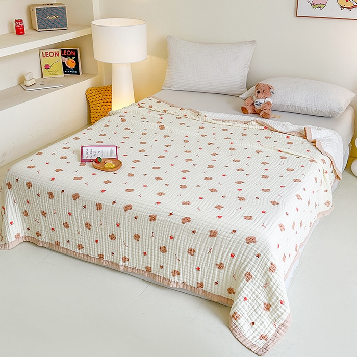 91家纺网 家纺一手货源 找家纺 （总）慕婷家纺 2026新款婴儿纱布浴巾浴巾全棉六层纱布泡泡纱布毛巾被