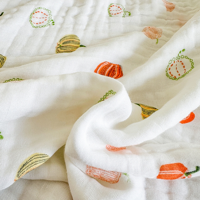 91家纺网 家纺一手货源 找家纺 慕婷家纺 2026新款婴儿纱布浴巾浴巾全棉六层纱布泡泡纱布毛巾被 南瓜乐园