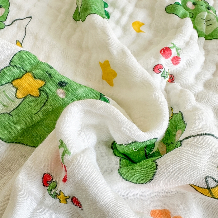 91家纺网 家纺一手货源 找家纺 慕婷家纺 2026新款婴儿纱布浴巾浴巾全棉六层纱布泡泡纱布毛巾被 小青龙