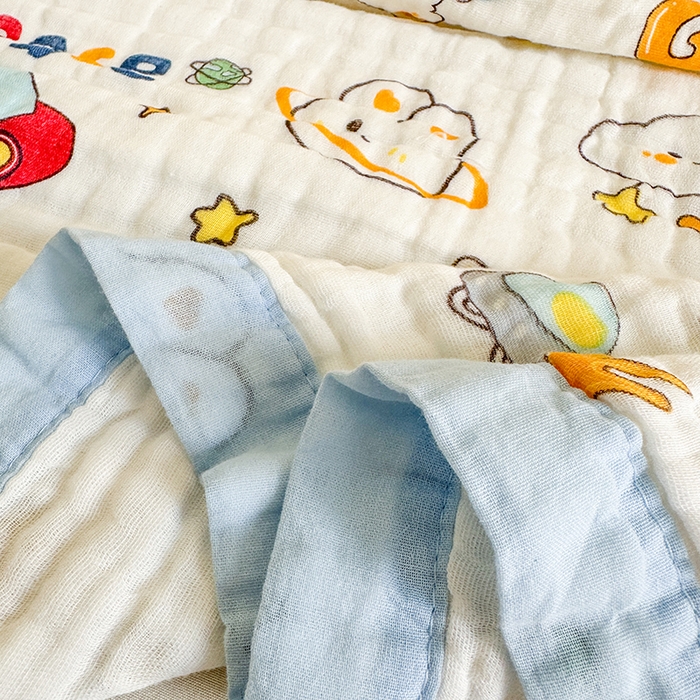 91家纺网 家纺一手货源 找家纺 慕婷家纺 2026新款婴儿纱布浴巾浴巾全棉六层纱布泡泡纱布毛巾被 太空兔