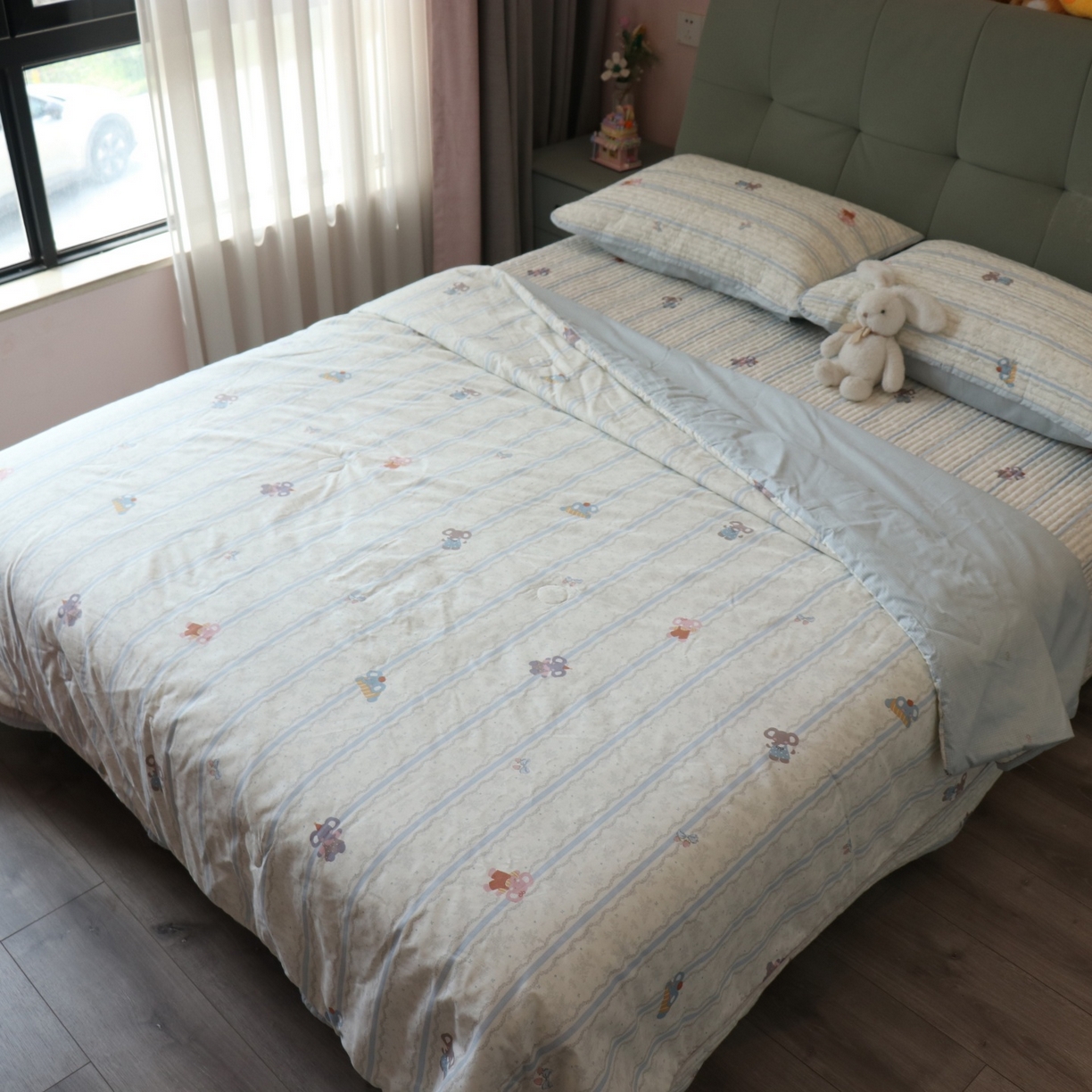 91家纺网 家纺一手货源 找家纺 （总）孑寐家纺 2026新款全棉纯棉多功能夏被床盖四件套夏凉被空调被