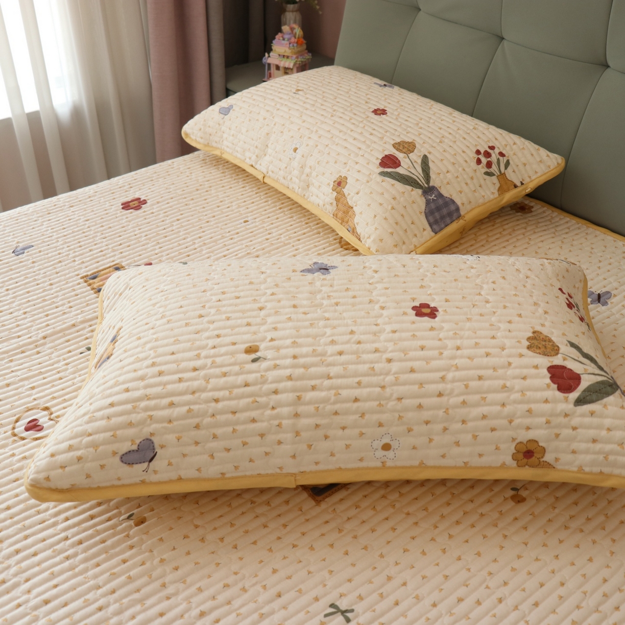 91家纺网 家纺一手货源 找家纺 孑寐家纺 2026新款全棉纯棉多功能夏被床盖四件套夏凉被空调被 春日星光