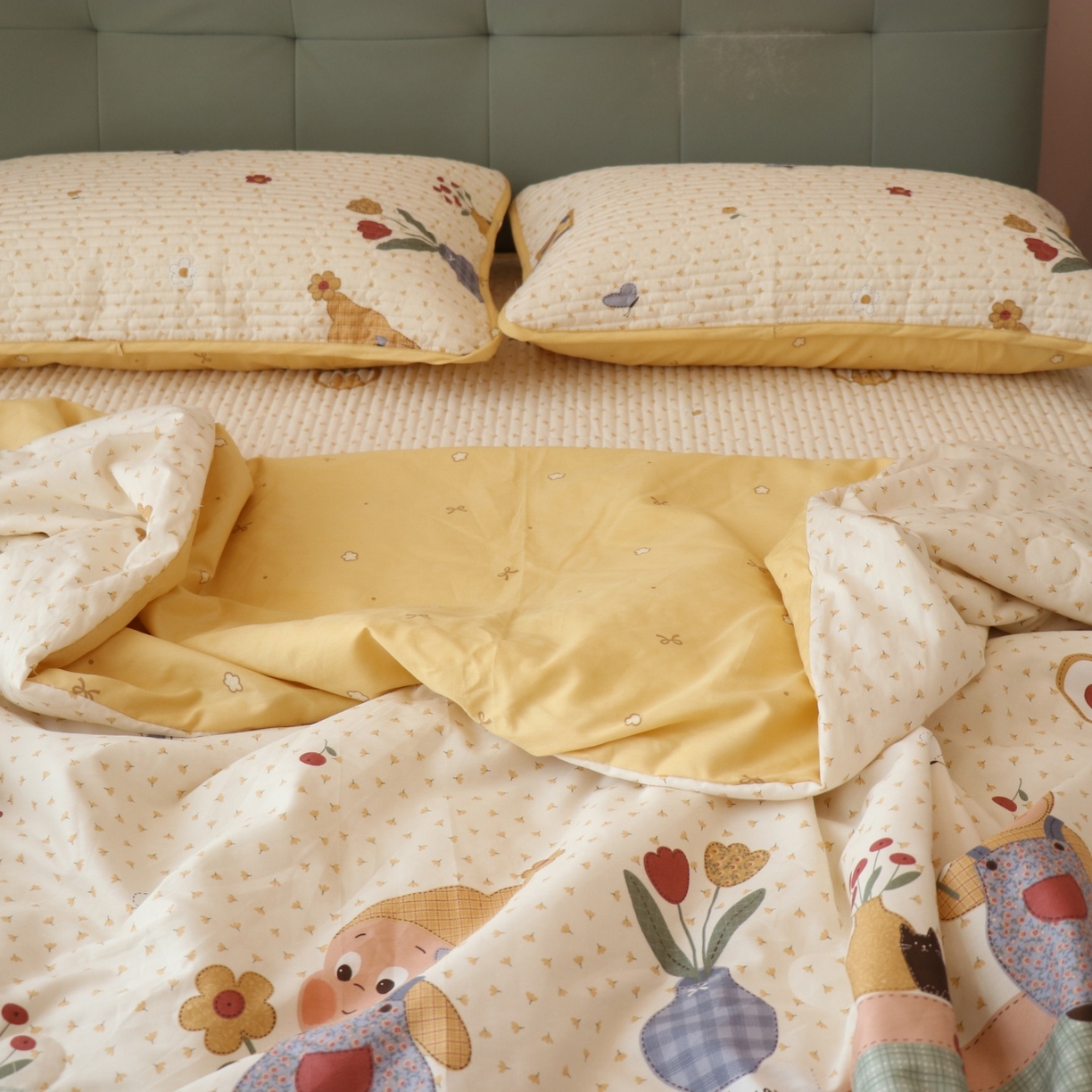 91家纺网 家纺一手货源 找家纺 孑寐家纺 2026新款全棉纯棉多功能夏被床盖四件套夏凉被空调被 春日星光