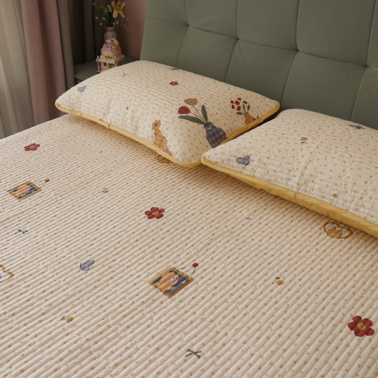 91家纺网 家纺一手货源 找家纺 孑寐家纺 2026新款全棉纯棉多功能夏被床盖四件套夏凉被空调被 春日星光