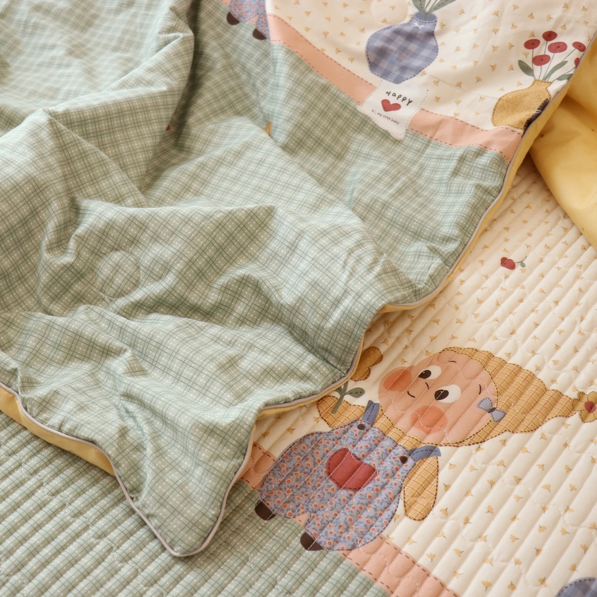 91家纺网 家纺一手货源 找家纺 孑寐家纺 2026新款全棉纯棉多功能夏被床盖四件套夏凉被空调被 春日星光