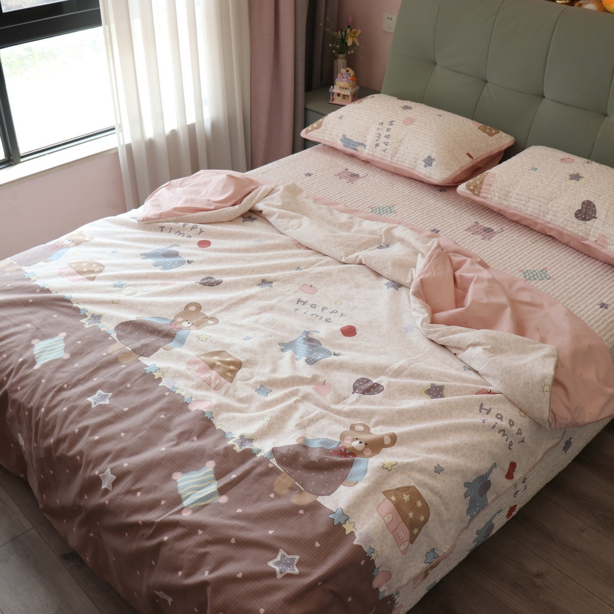 91家纺网 家纺一手货源 找家纺 孑寐家纺 2026新款全棉纯棉多功能夏被床盖四件套夏凉被空调被 假日野餐