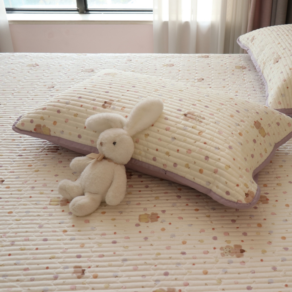 91家纺网 家纺一手货源 找家纺 孑寐家纺 2026新款全棉纯棉多功能夏被床盖四件套夏凉被空调被 甜果紫象