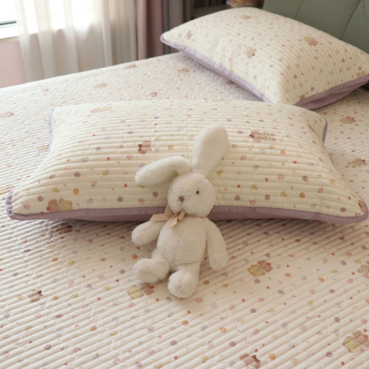 91家纺网 家纺一手货源 找家纺 孑寐家纺 2026新款全棉纯棉多功能夏被床盖四件套夏凉被空调被 甜果紫象