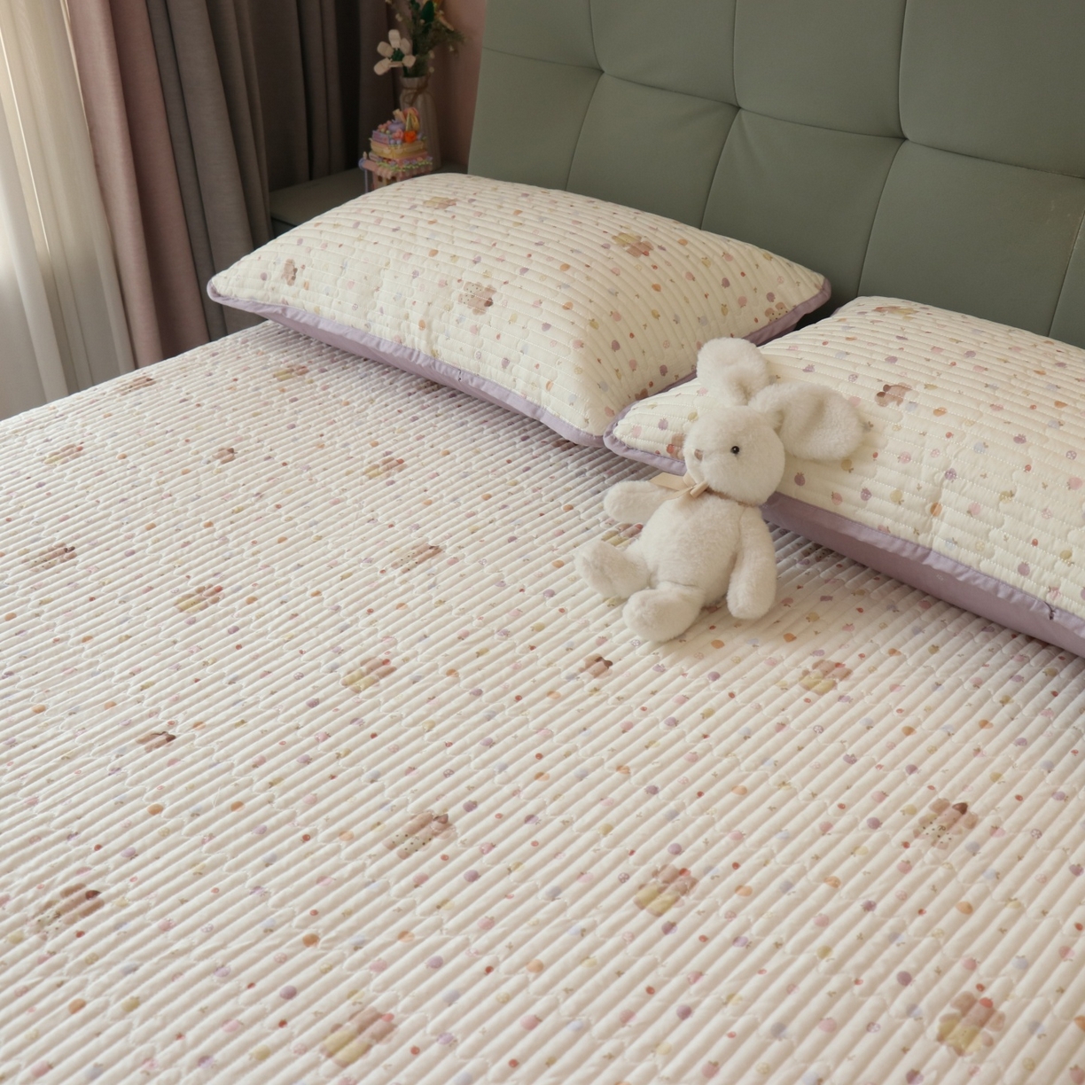 91家纺网 家纺一手货源 找家纺 孑寐家纺 2026新款全棉纯棉多功能夏被床盖四件套夏凉被空调被 甜果紫象