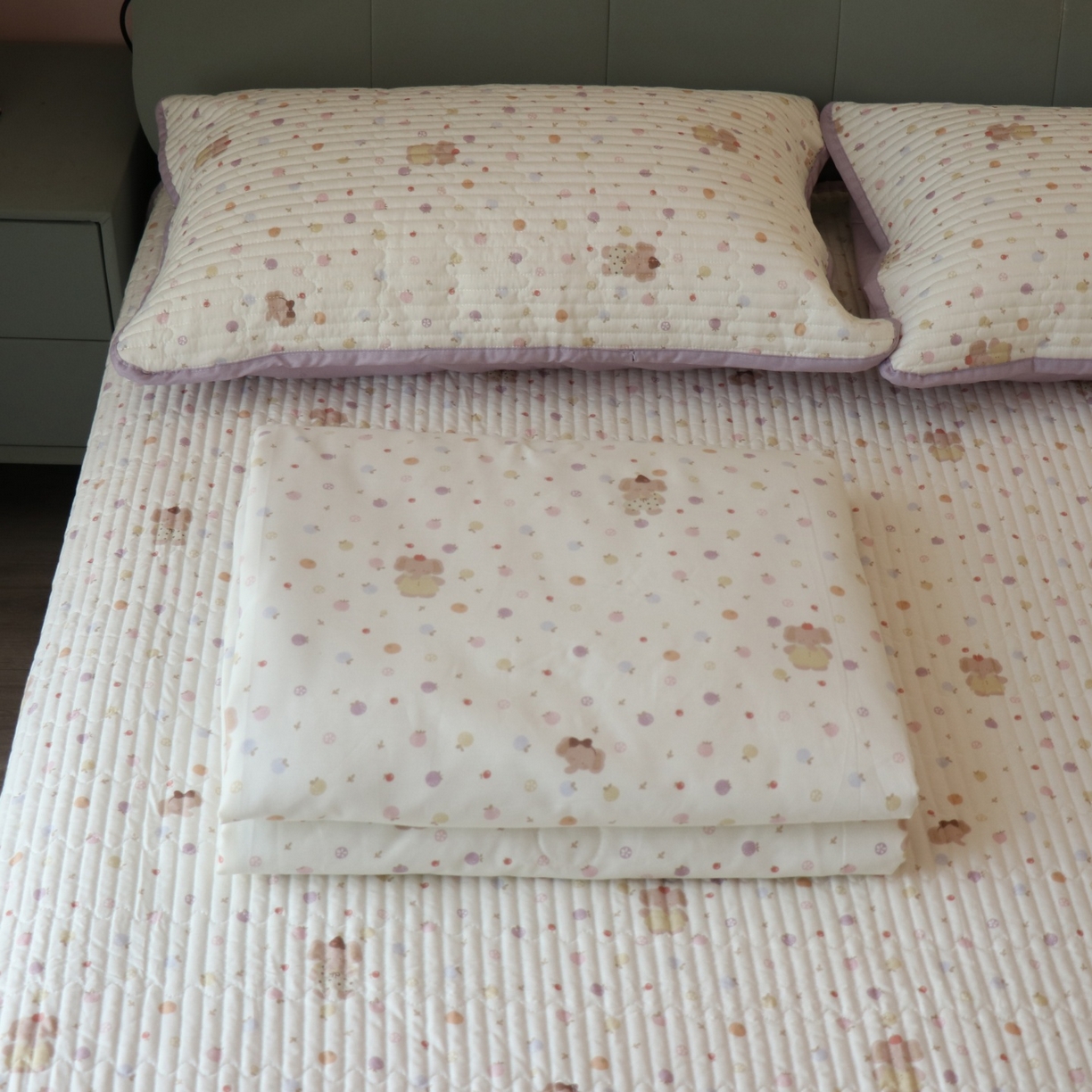 91家纺网 家纺一手货源 找家纺 孑寐家纺 2026新款全棉纯棉多功能夏被床盖四件套夏凉被空调被 甜果紫象