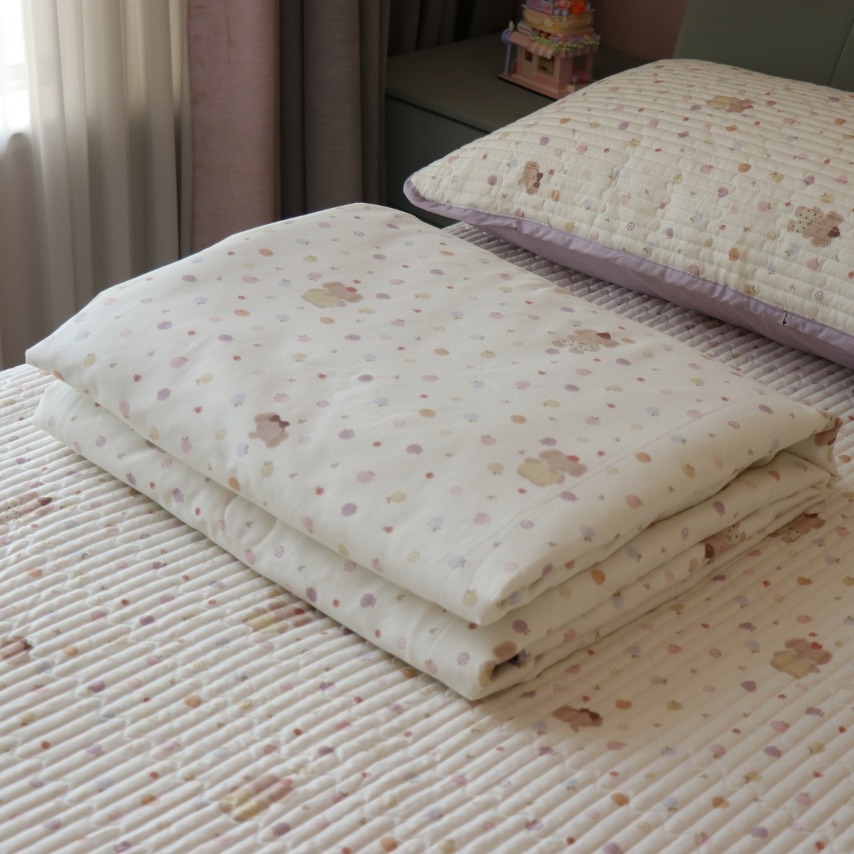 91家纺网 家纺一手货源 找家纺 孑寐家纺 2026新款全棉纯棉多功能夏被床盖四件套夏凉被空调被 甜果紫象