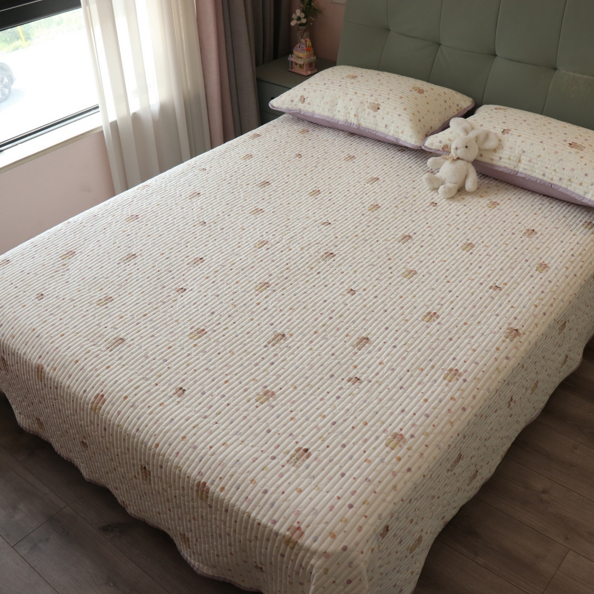 91家纺网 家纺一手货源 找家纺 孑寐家纺 2026新款全棉纯棉多功能夏被床盖四件套夏凉被空调被 甜果紫象