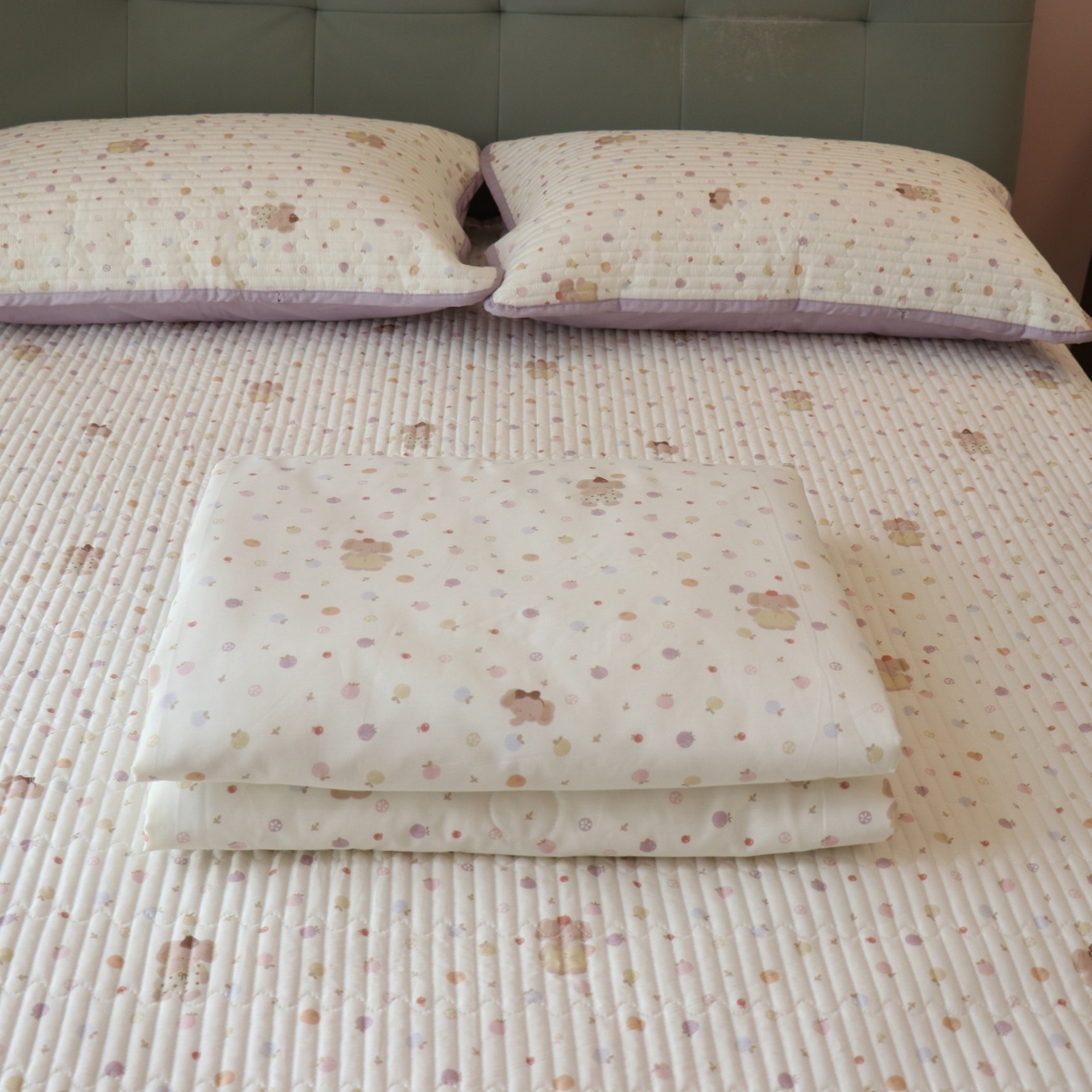 91家纺网 家纺一手货源 找家纺 孑寐家纺 2026新款全棉纯棉多功能夏被床盖四件套夏凉被空调被 甜果紫象