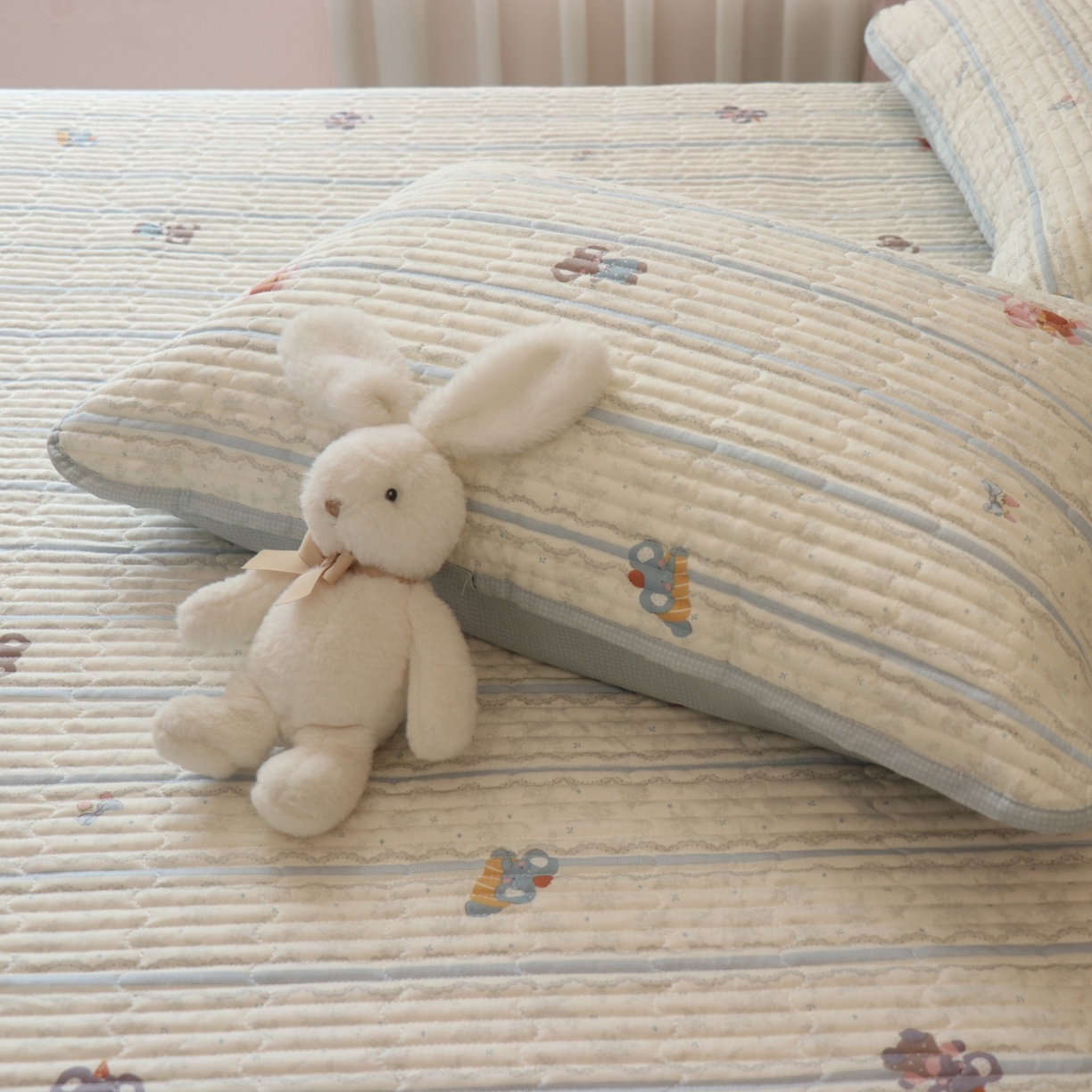 91家纺网 家纺一手货源 找家纺 孑寐家纺 2026新款全棉纯棉多功能夏被床盖四件套夏凉被空调被 小象人家