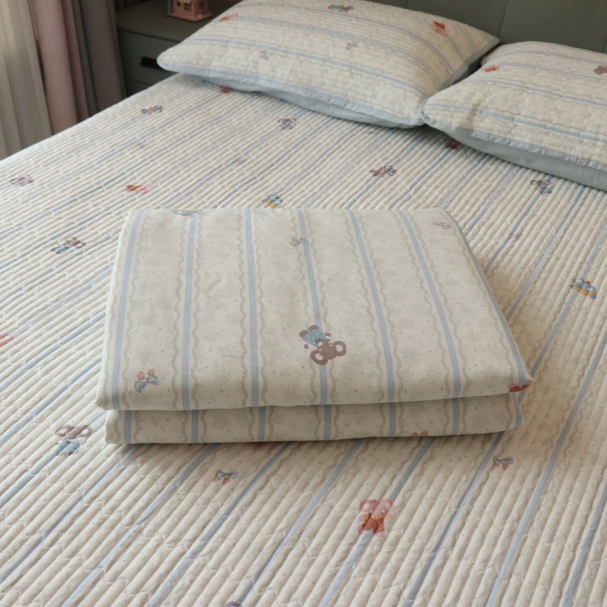 91家纺网 家纺一手货源 找家纺 孑寐家纺 2026新款全棉纯棉多功能夏被床盖四件套夏凉被空调被 小象人家