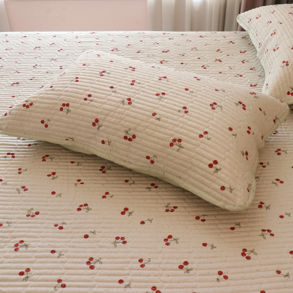 91家纺网 家纺一手货源 找家纺 孑寐家纺 2026新款全棉纯棉多功能夏被床盖四件套夏凉被空调被 小樱桃