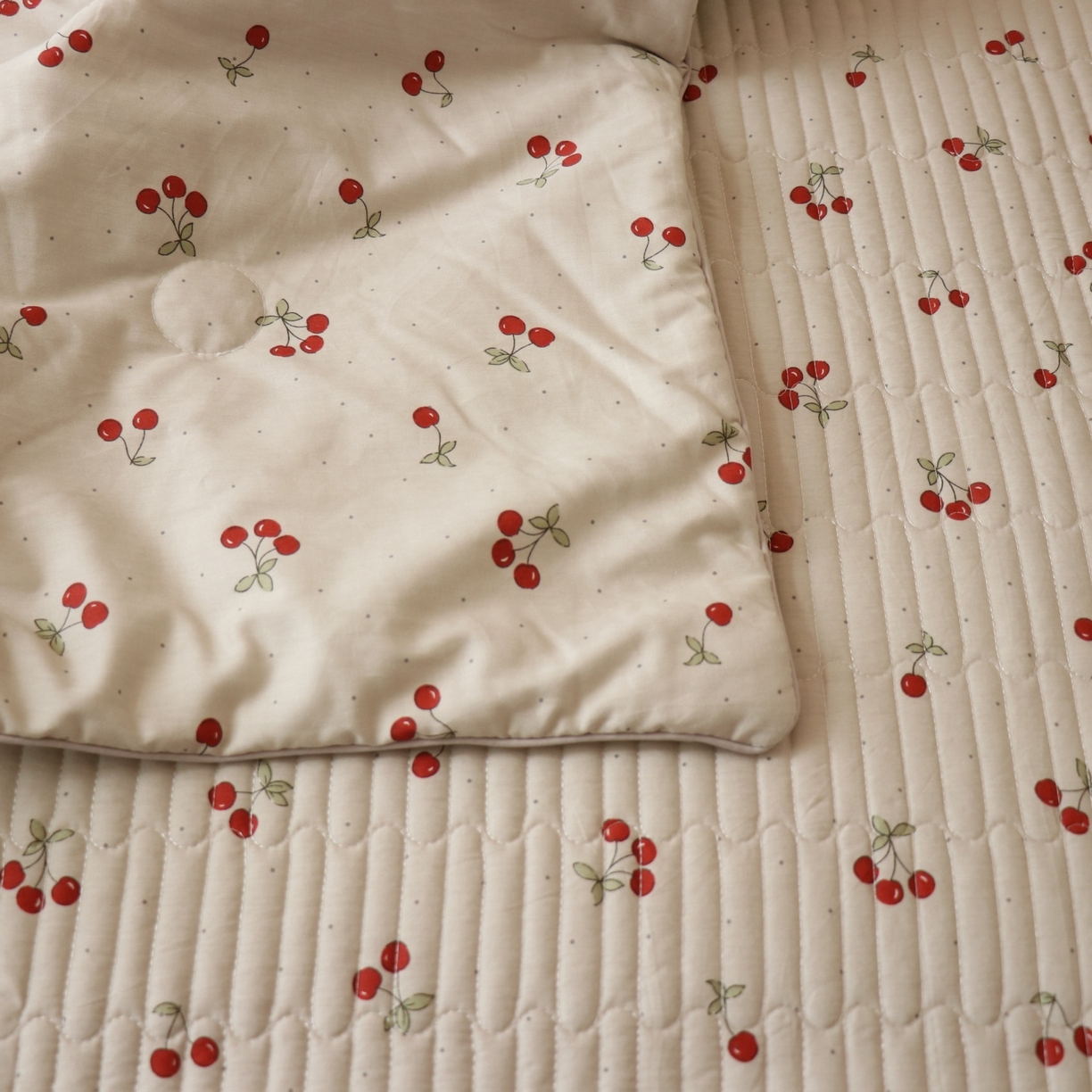 91家纺网 家纺一手货源 找家纺 孑寐家纺 2026新款全棉纯棉多功能夏被床盖四件套夏凉被空调被 小樱桃