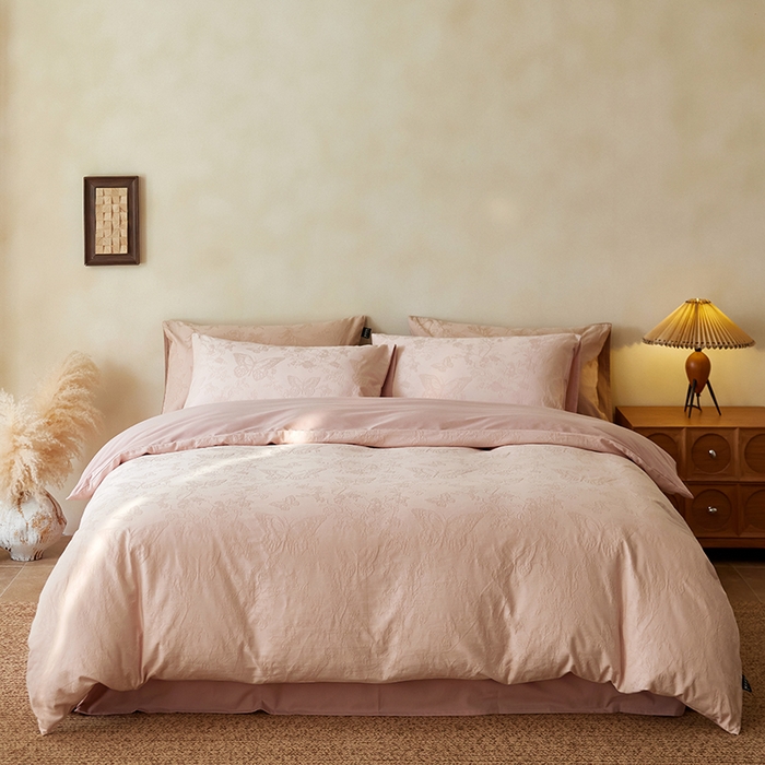  沐珩家纺 2026新款全棉提花四件套-翩然梦蝶系列 栩然-纱语