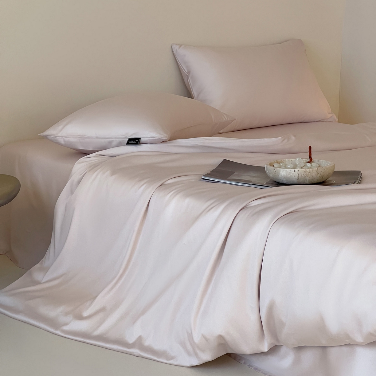 91家纺网 家纺一手货源 找家纺 （总）三味舒屋 2026新款凉风小奢绸60S兰精天丝纯色四件套