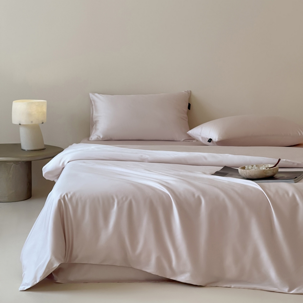 91家纺网 家纺一手货源 找家纺 （总）三味舒屋 2026新款凉风小奢绸60S兰精天丝纯色四件套