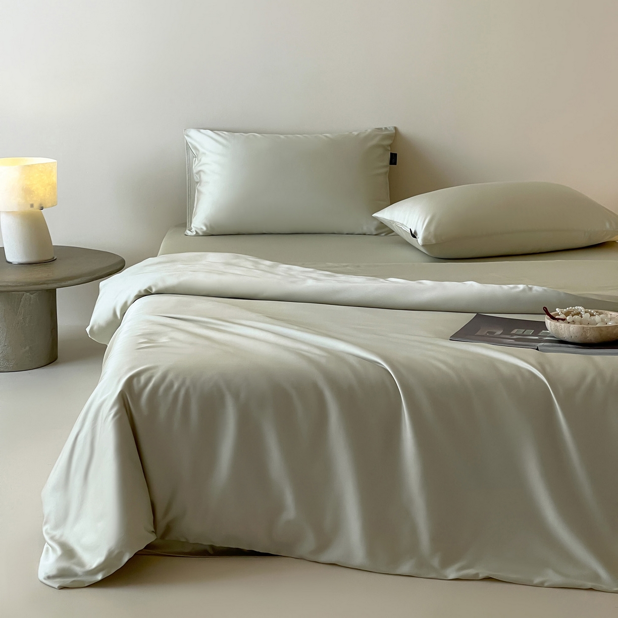 91家纺网 家纺一手货源 找家纺 （总）三味舒屋 2026新款凉风小奢绸60S兰精天丝纯色四件套