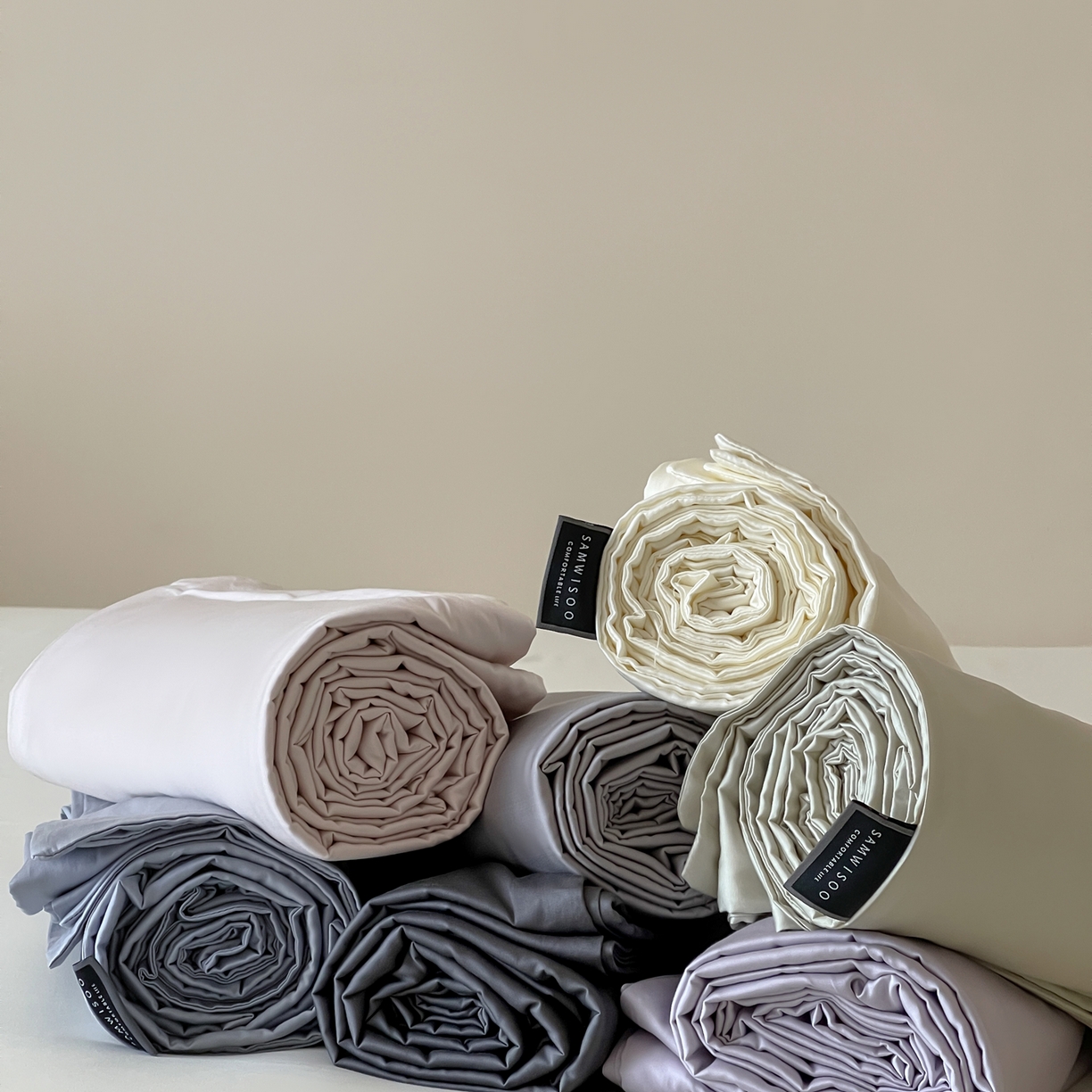 91家纺网 家纺一手货源 找家纺 三味舒屋 2026新款凉风小奢绸60S兰精天丝纯色四件套 组合图仅供展示-不可下单