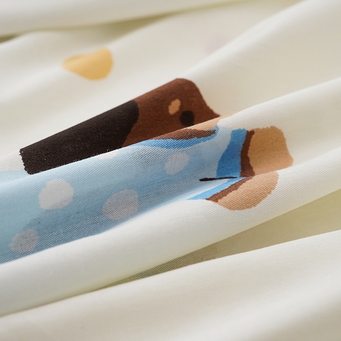 91家纺网 家纺一手货源 找家纺 梦楠家纺 2026新款12868全棉40支酒店隔脏睡袋 芙芙小狗