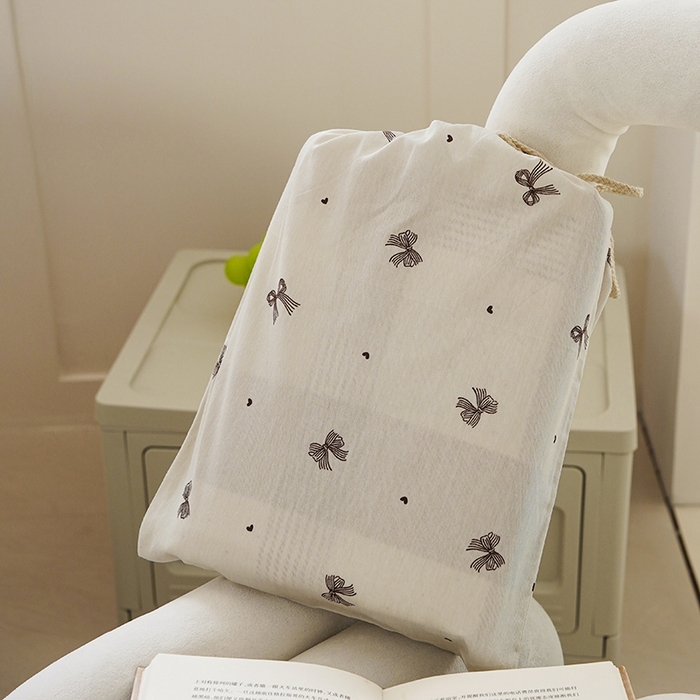 91家纺网 家纺一手货源 找家纺 梦楠家纺 2026新款12868全棉40支酒店隔脏睡袋 蝴蝶结