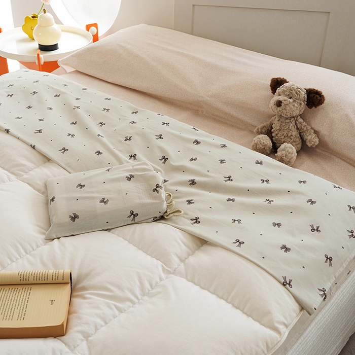 91家纺网 家纺一手货源 找家纺 梦楠家纺 2026新款12868全棉40支酒店隔脏睡袋 蝴蝶结