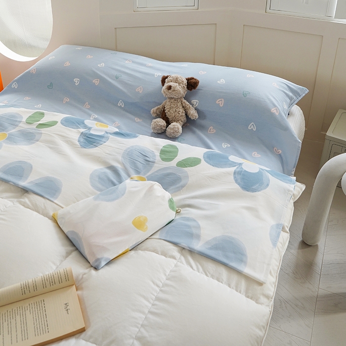 91家纺网 家纺一手货源 找家纺 梦楠家纺 2026新款12868全棉40支酒店隔脏睡袋 向阳花开