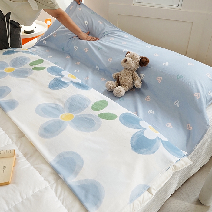 91家纺网 家纺一手货源 找家纺 梦楠家纺 2026新款12868全棉40支酒店隔脏睡袋 向阳花开