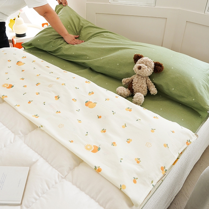 91家纺网 家纺一手货源 找家纺 梦楠家纺 2026新款12868全棉40支酒店隔脏睡袋 小橘子