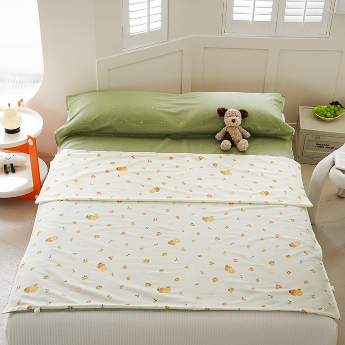 梦楠家纺 2026新款12868全棉40支酒店隔脏睡袋 小橘子