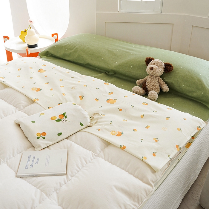 91家纺网 家纺一手货源 找家纺 梦楠家纺 2026新款12868全棉40支酒店隔脏睡袋 小橘子