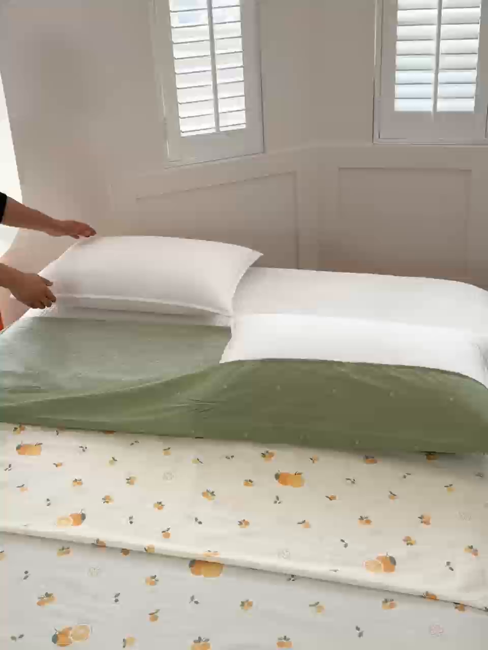 91家纺网 家纺一手货源 找家纺 梦楠家纺 2026新款12868全棉40支酒店隔脏睡袋 小橘子