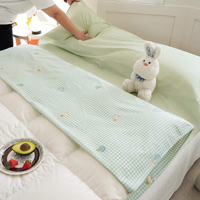 91家纺网 家纺一手货源 找家纺 梦楠家纺 2026新款12868全棉40支酒店隔脏睡袋 小蘑菇