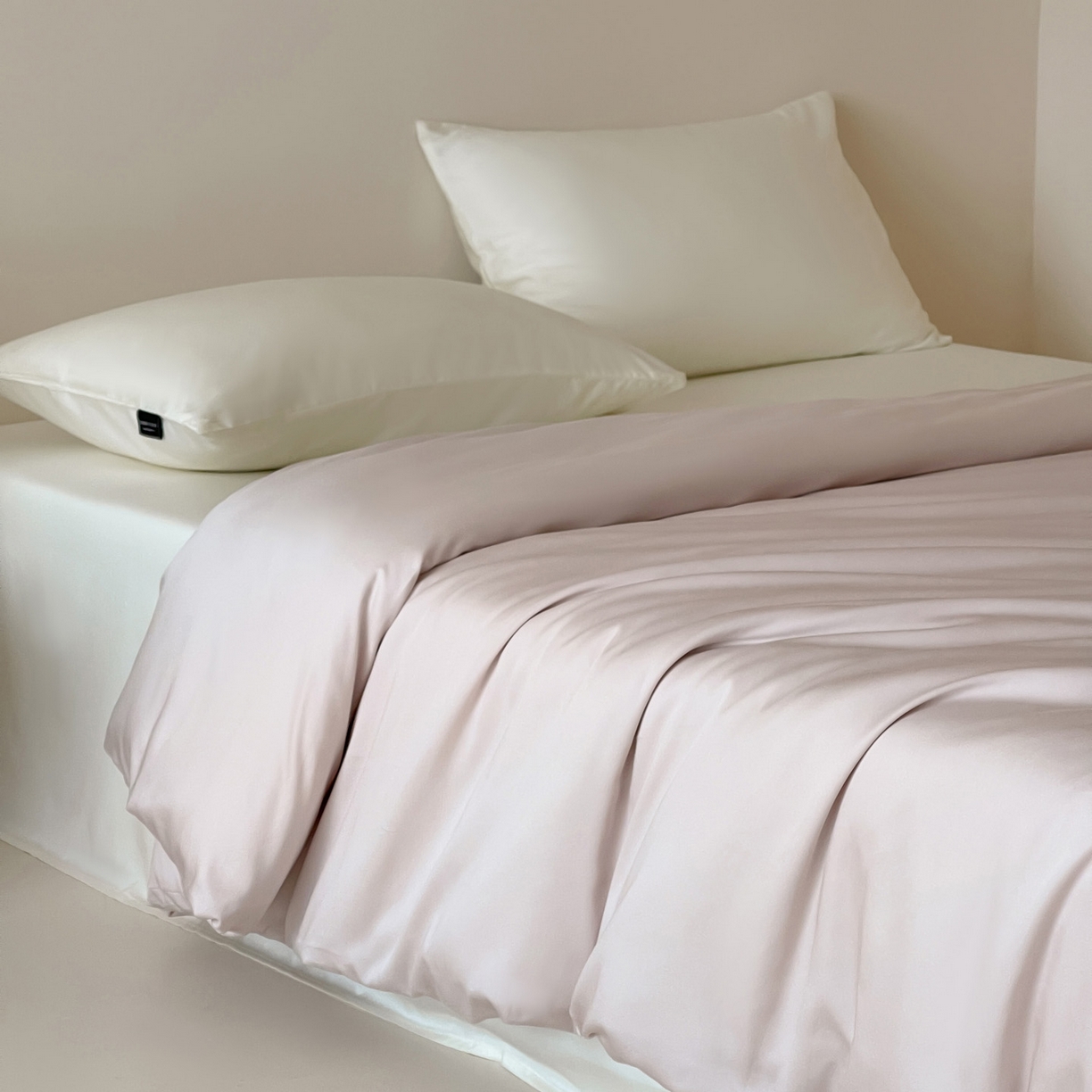 三味舒屋 2026新款凉风小奢绸60S兰精天丝纯色单品系列-单被套被套单件 斯卡其粉