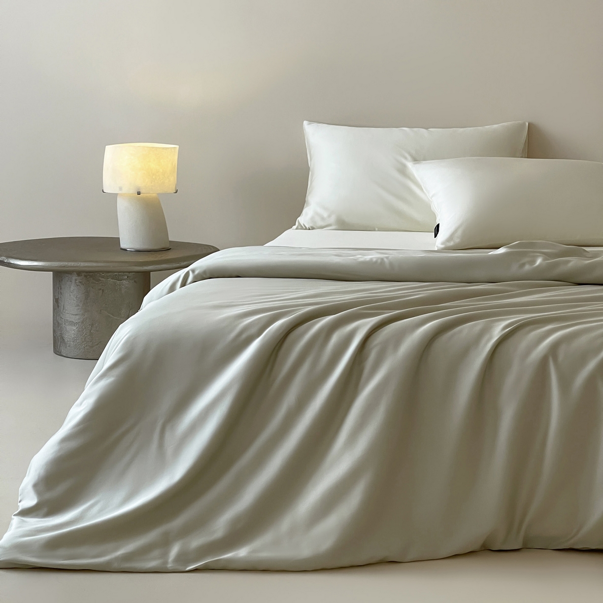 91家纺网 家纺一手货源 找家纺 三味舒屋 2026新款凉风小奢绸60S兰精天丝纯色单品系列-单被套被套单件 象牙白