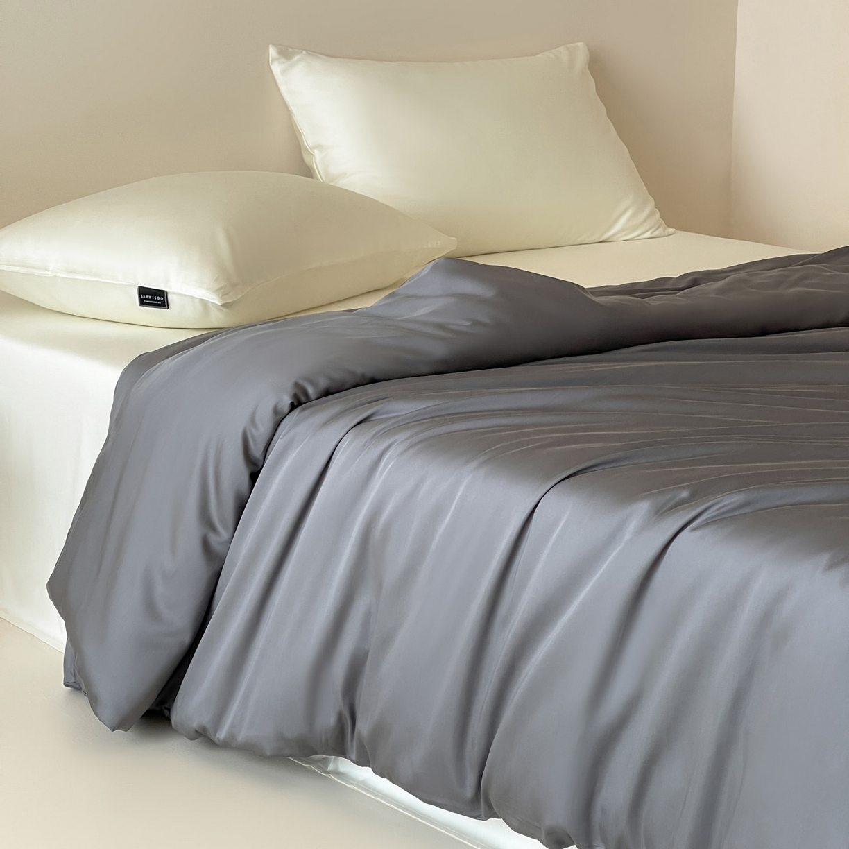 三味舒屋 2026新款凉风小奢绸60S兰精天丝纯色单品系列-单被套被套单件 雅灰