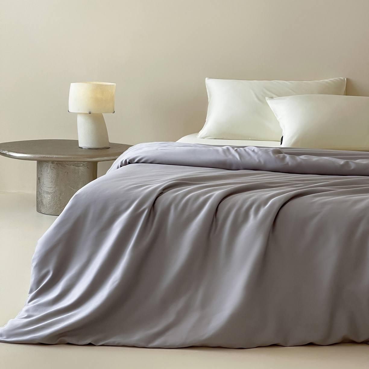 91家纺网 家纺一手货源 找家纺 三味舒屋 2026新款凉风小奢绸60S兰精天丝纯色单品系列-单被套被套单件 烟灰色