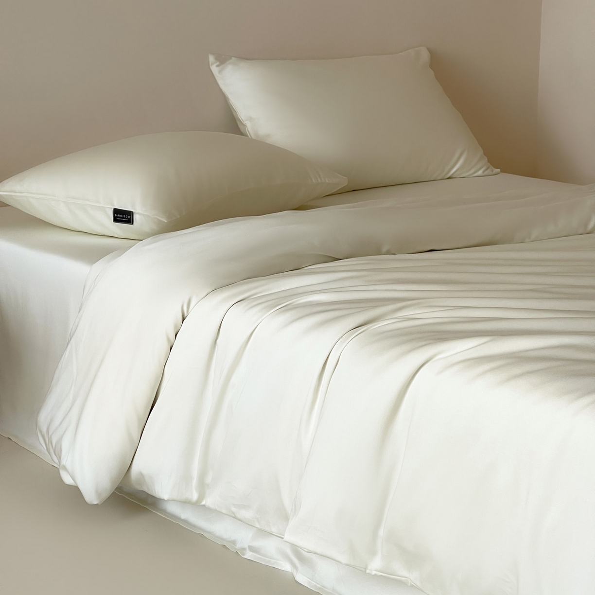 三味舒屋 2026新款凉风小奢绸60S兰精天丝纯色单品系列-单被套被套单件 珍珠白