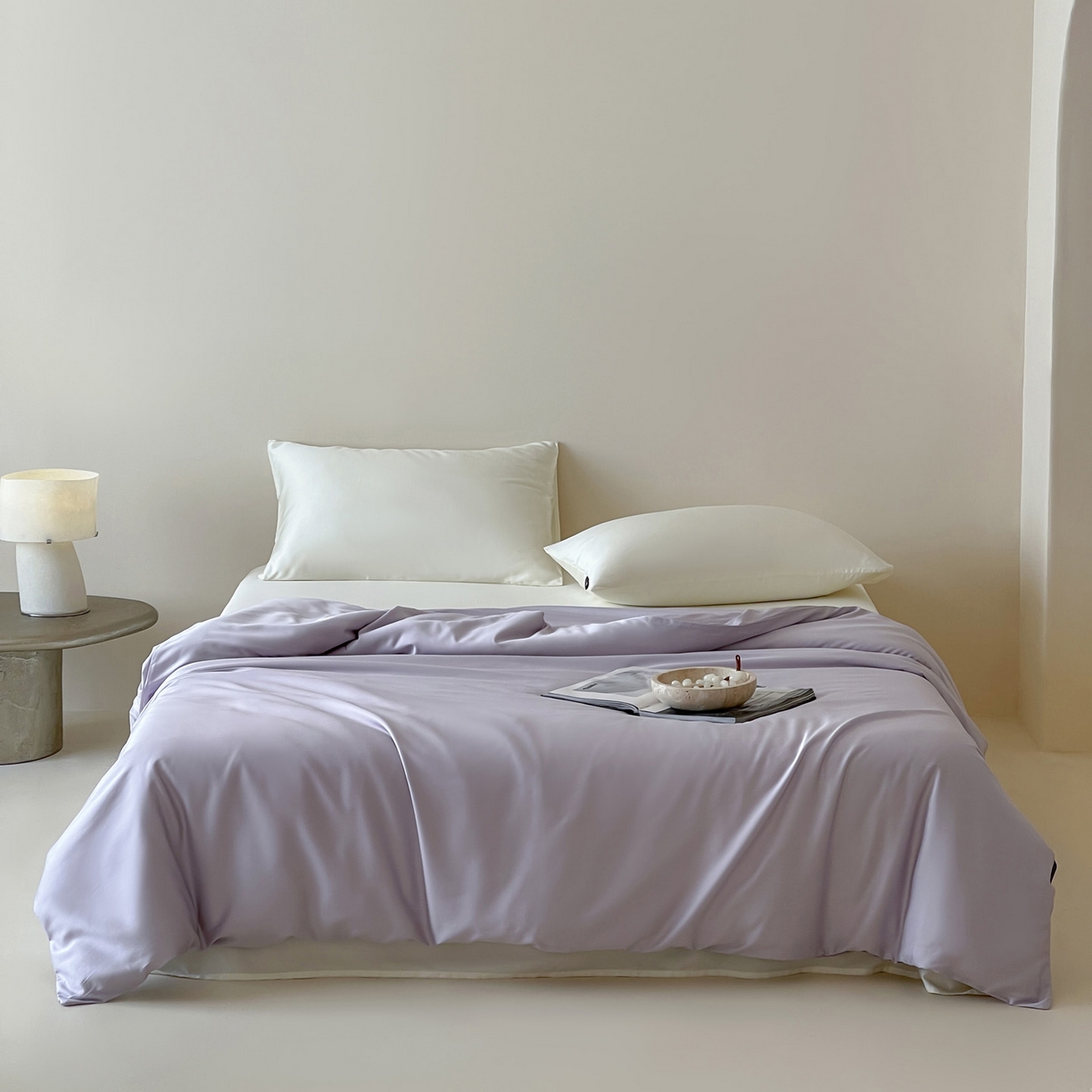 91家纺网 家纺一手货源 找家纺 三味舒屋 2026新款凉风小奢绸60S兰精天丝纯色单品系列-单被套被套单件 紫铜色