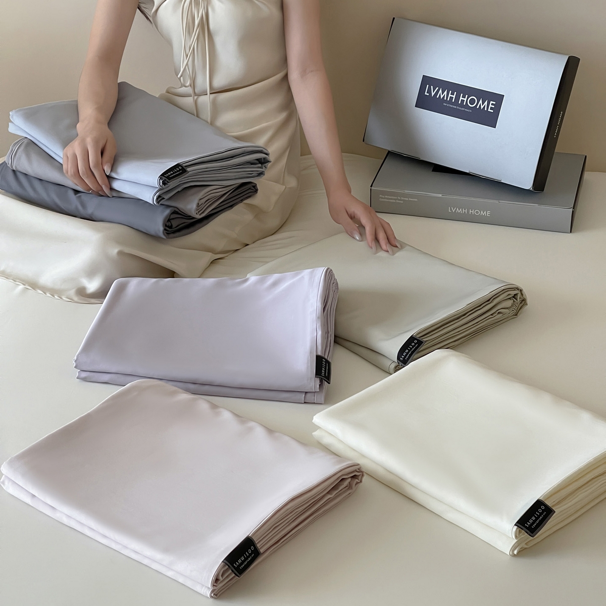 91家纺网 家纺一手货源 找家纺 三味舒屋 2026新款凉风小奢绸60S兰精天丝纯色单品系列-单被套被套单件 组合图仅供展示-不可下单