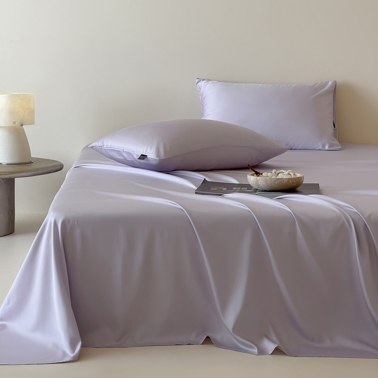 91家纺网 家纺一手货源 找家纺 （总）三味舒屋 2026新款凉风小奢绸60S兰精天丝纯色单品系列-单床单床单单件