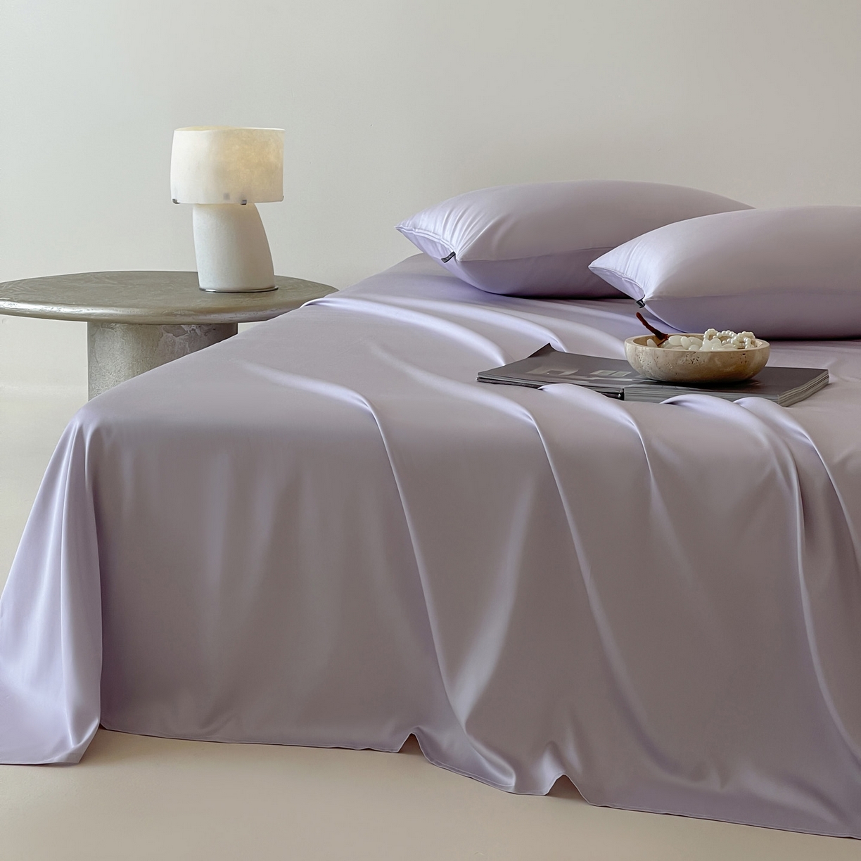 91家纺网 家纺一手货源 找家纺 （总）三味舒屋 2026新款凉风小奢绸60S兰精天丝纯色单品系列-单床单床单单件