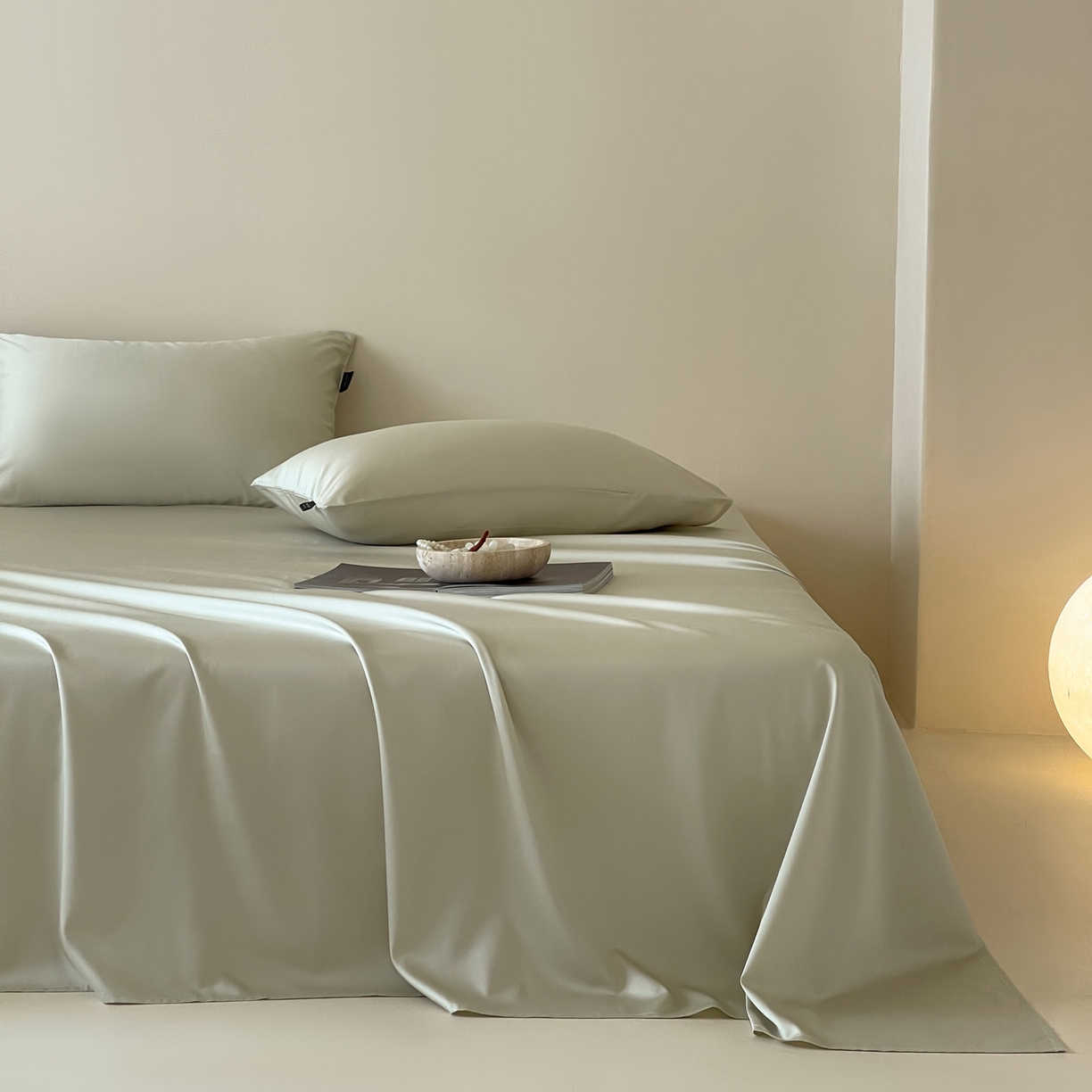 三味舒屋 2026新款凉风小奢绸60S兰精天丝纯色单品系列-单床单床单单件 象牙白